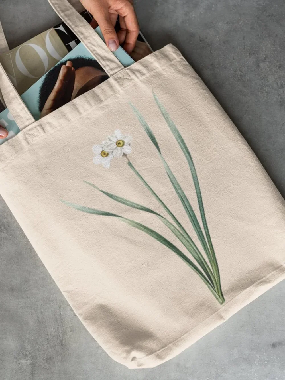 Primrose Vintage Floral Print Graphic Canvas Tote Bag